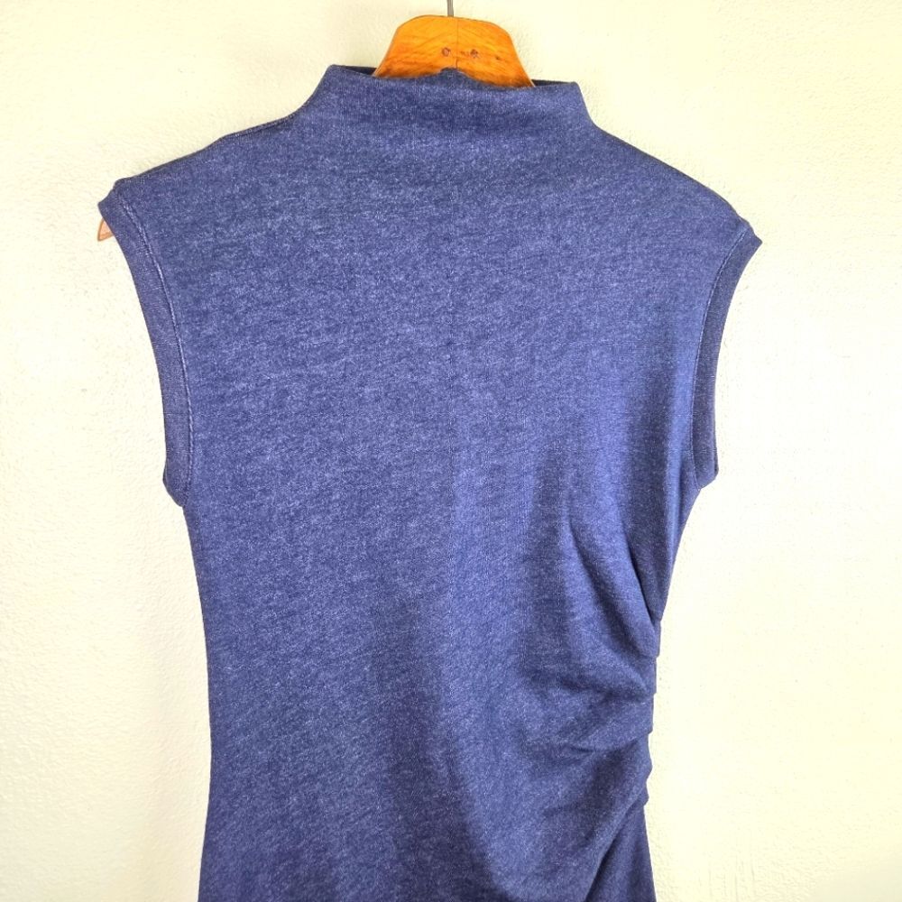 OGL Women's Side Ruched Scrunched Navy Sleeveless Super Soft Dress Size Large - Picture 4 of 10